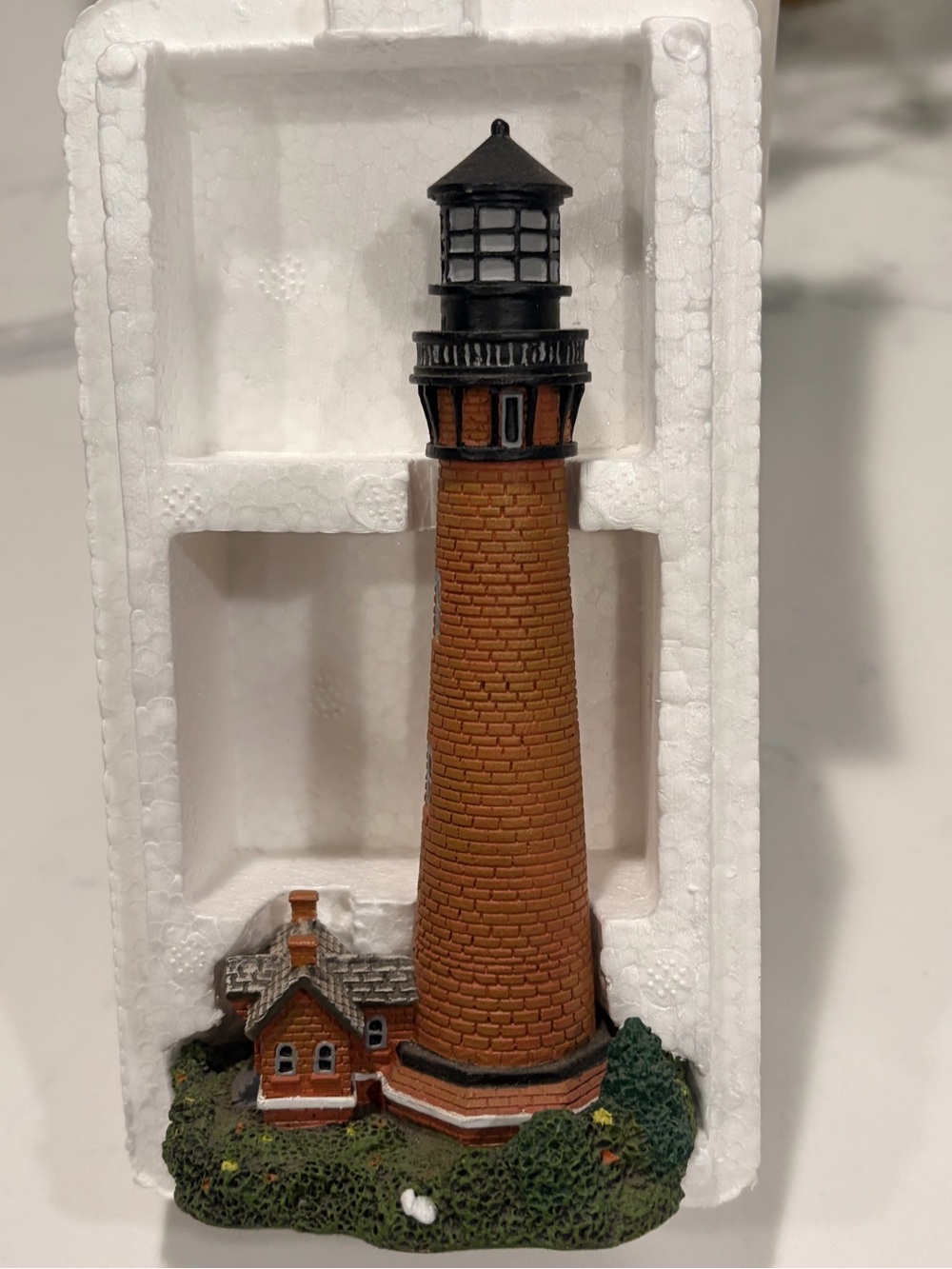 Brown & Black Lighthouse Figurine Coastal Accent
